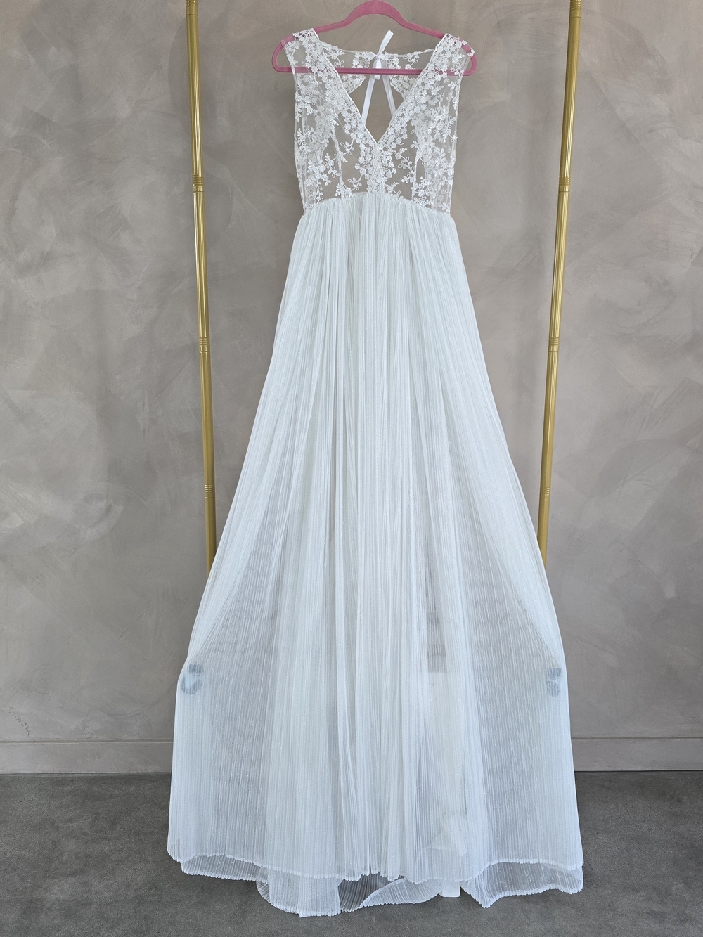 Elegant White Lace Bodice Maxi Dress Bridal Boudoir